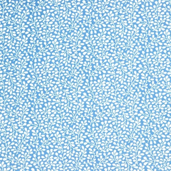 Viskose-Webstoff, kleine Blütenranken hellblau