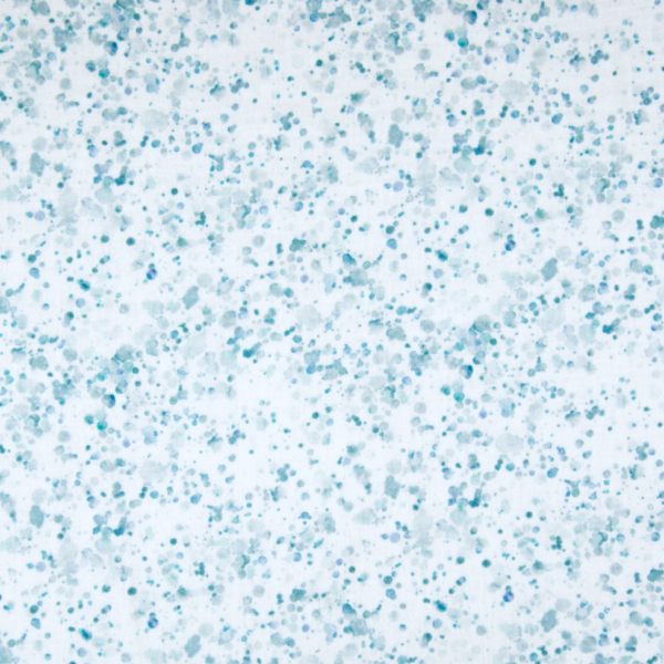 Confetti Dots blau auf weiß, Musselin