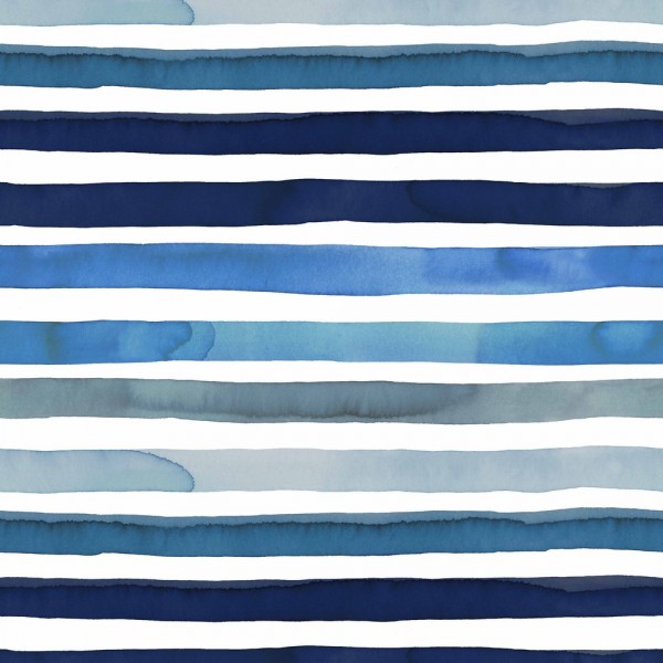 Digitaldruck Streifen Blautöne auf weiß, Jersey