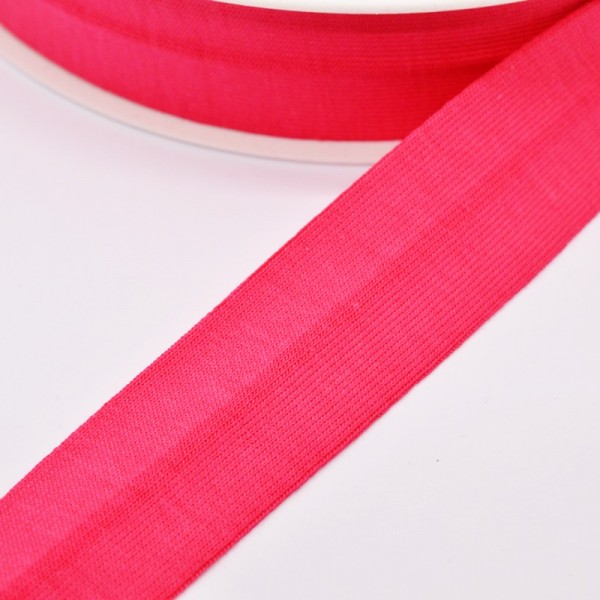 Baumwolljersey-Schrägband mit Elasthan, helles pink