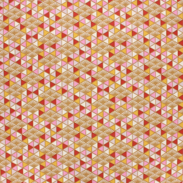 Nippon, Muster pink/orange, Popeline