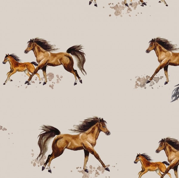 Sweat, Digitaldruck Wild Horses mittelbraun