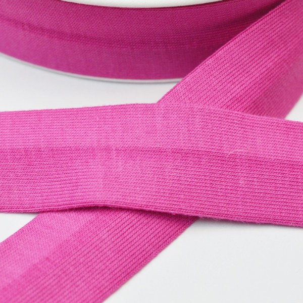 Baumwolljersey-Schrägband mit Elasthan, pink