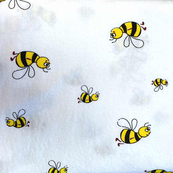 Baumwolllstoff, Süße Bienen auf weiß *Letztes Stück ca. 60 cm*