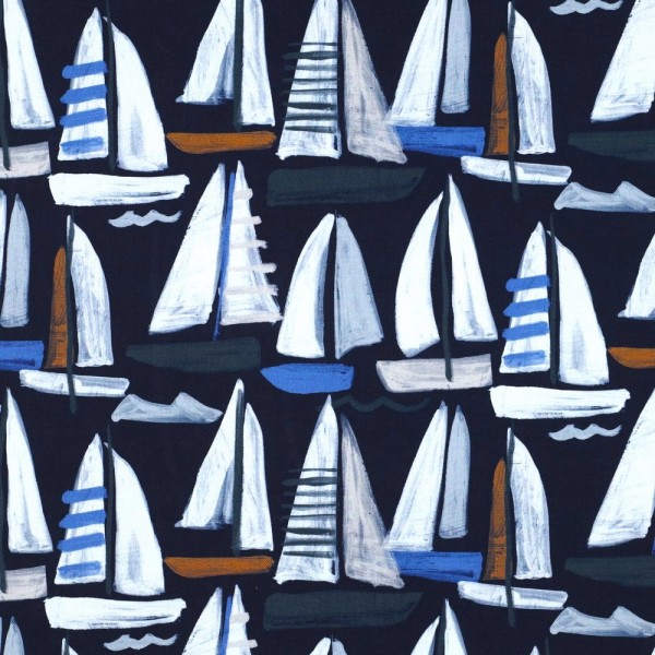 Maritim/Boats dunkelblau, Dekostoff