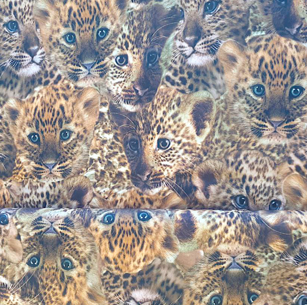 Digitaldruck Leoparden-Babys, Baumwollstoff