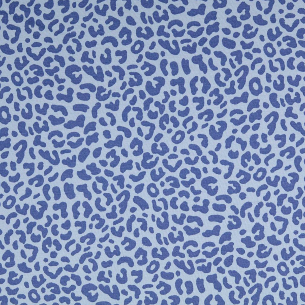 Leo-Print blau, Kuschelsweat, *Letztes Stück ca. 50 cm*