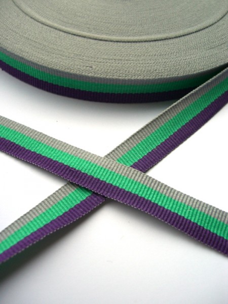 Band, 15 mm, violett-grün-grau *SALE*