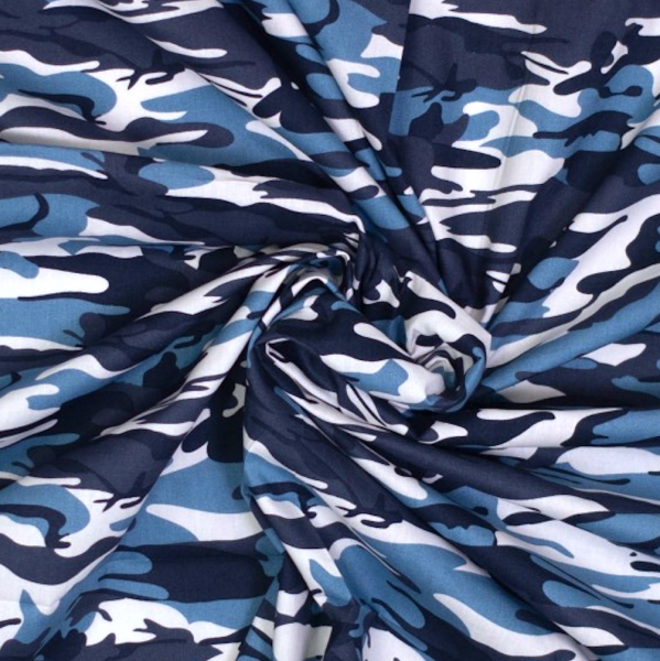 Franz, Camouflage blau, Baumwollstoff