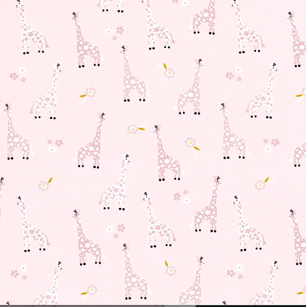 Kleine Girafffe rosa, Baumwoll-Popeline