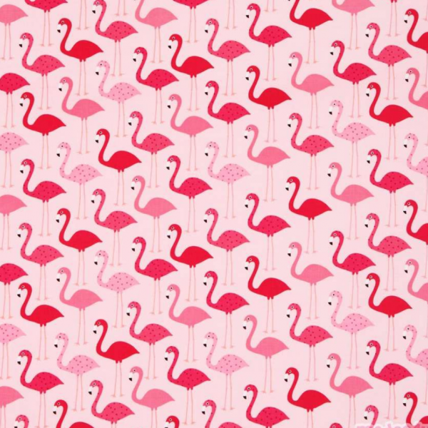 R. Kaufmann, Urban Zoologie Flamingo auf rosa, Baumwollstoff